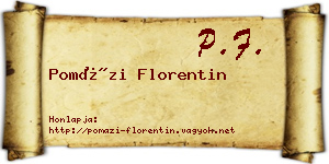 Pomázi Florentin névjegykártya